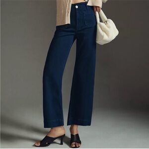 NWT THE COLETTE CROP HIGH-RISE WIDE-LEG JEANS BY MAEVE Size 34T